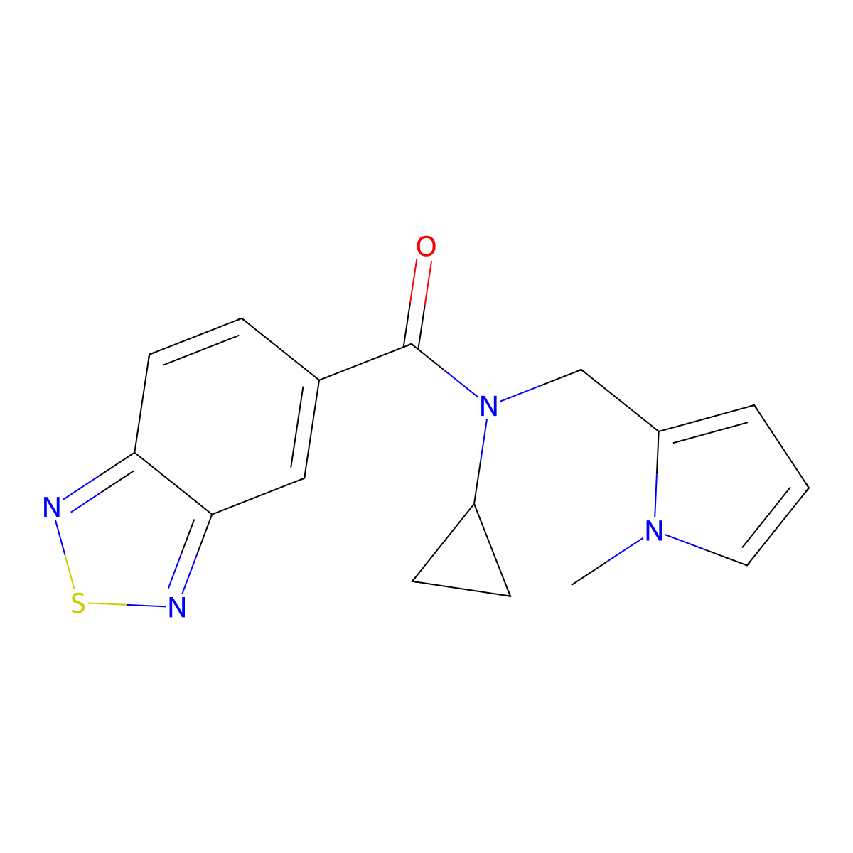 N-cyclopropyl-N-((1-methyl-1H-pyrrol-2-yl)methyl)benzo[c][1,2,5]thiadiazole-5-carboxamide molecular structure, CAS 1286724-82-0