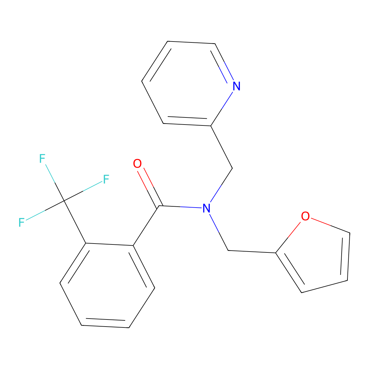 N-(furan-2-ylmethyl)-N-(pyridin-2-ylmethyl)-2-(trifluoromethyl)benzamide molecular structure, CAS 1286724-88-6