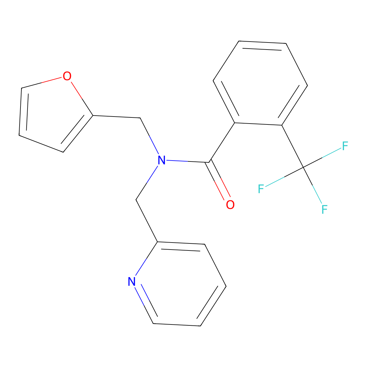 N-(furan-2-ylmethyl)-N-(pyridin-2-ylmethyl)-2-(trifluoromethyl)benzamide molecular structure, CAS 1286724-88-6