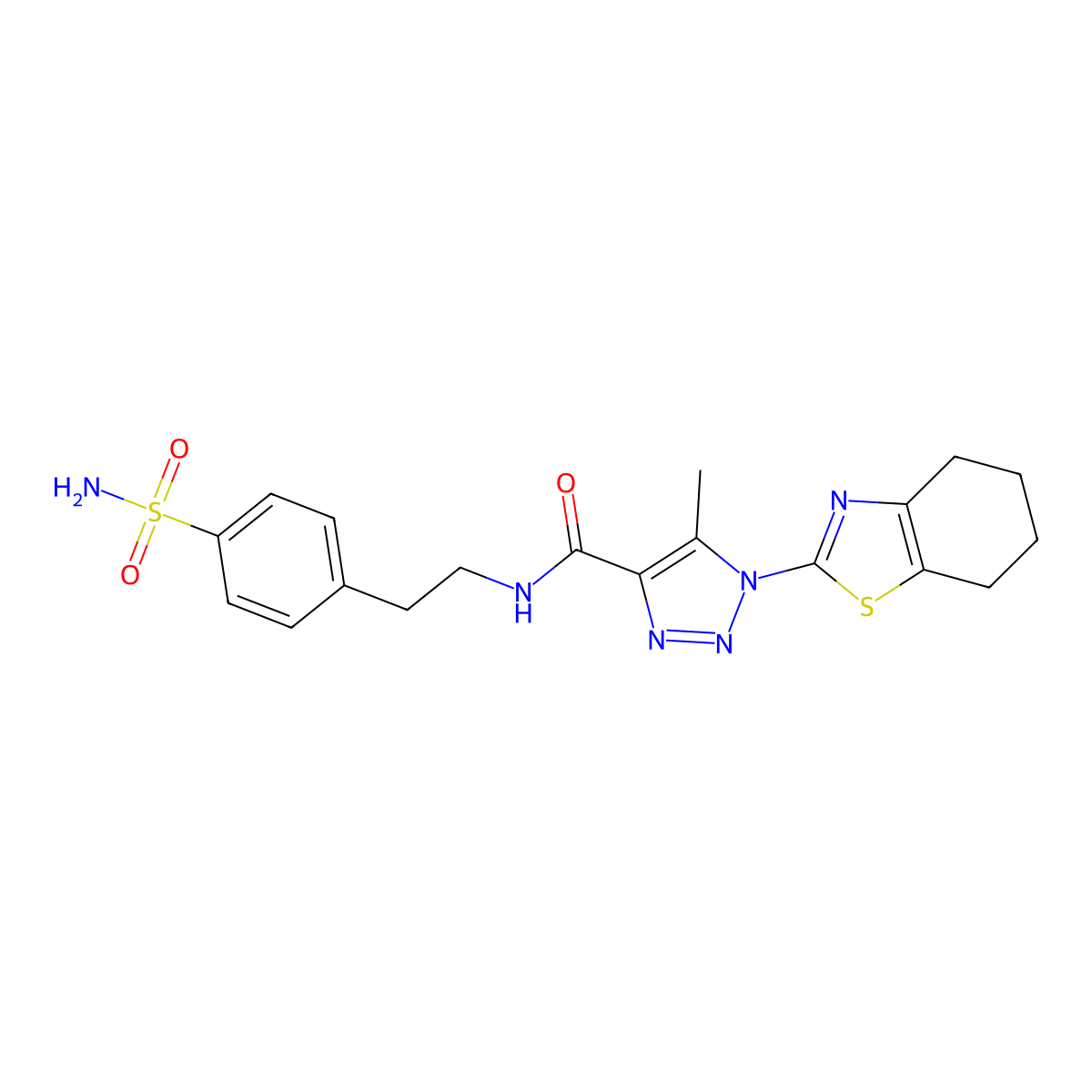 5-methyl-N-(4-sulfamoylphenethyl)-1-(4,5,6,7-tetrahydrobenzo[d]thiazol-2-yl)-1H-1,2,3-triazole-4-carboxamide molecular structure, CAS 1286724-92-2