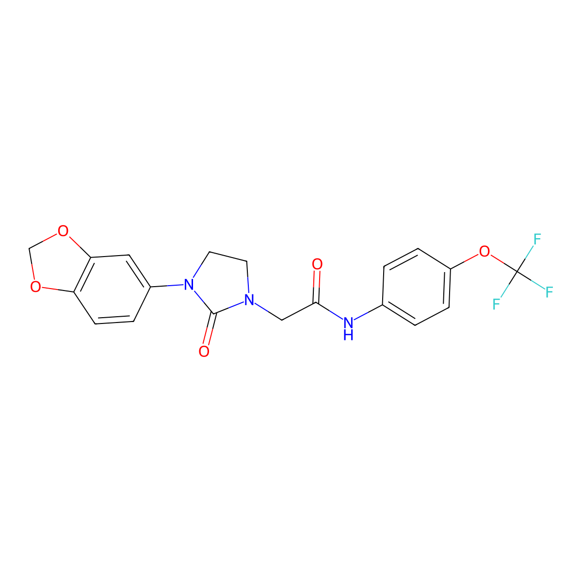2-(3-(benzo[d][1,3]dioxol-5-yl)-2-oxoimidazolidin-1-yl)-N-(4-(trifluoromethoxy)phenyl)acetamide molecular structure, CAS 1286724-96-6