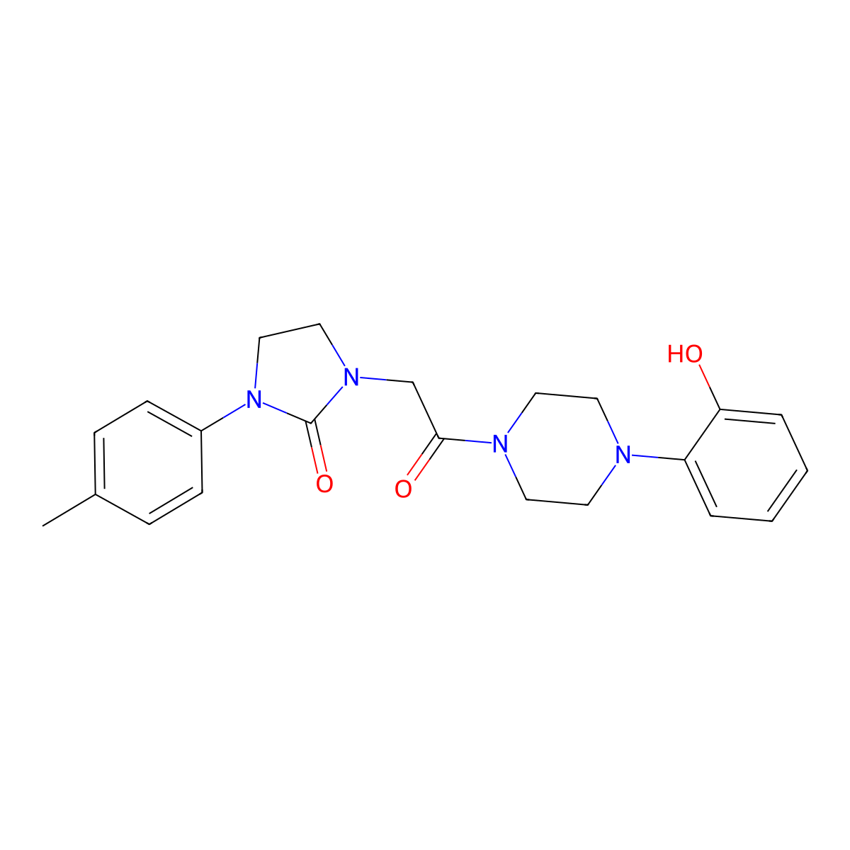 1-(2-(4-(2-Hydroxyphenyl)piperazin-1-yl)-2-oxoethyl)-3-(p-tolyl)imidazolidin-2-one molecular structure, CAS 1286724-98-8