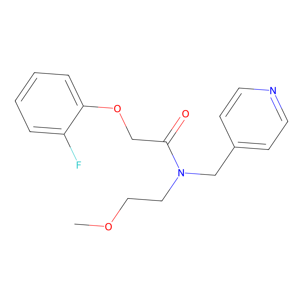2-(2-fluorophenoxy)-N-(2-methoxyethyl)-N-(pyridin-4-ylmethyl)acetamide molecular structure, CAS 1286725-00-5