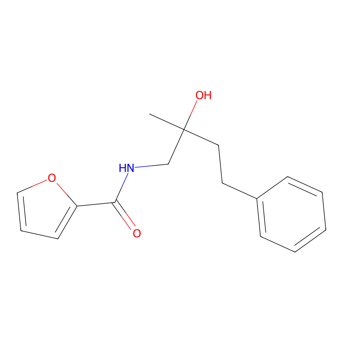 N-(2-hydroxy-2-methyl-4-phenylbutyl)furan-2-carboxamide molecular structure, CAS 1286725-08-3