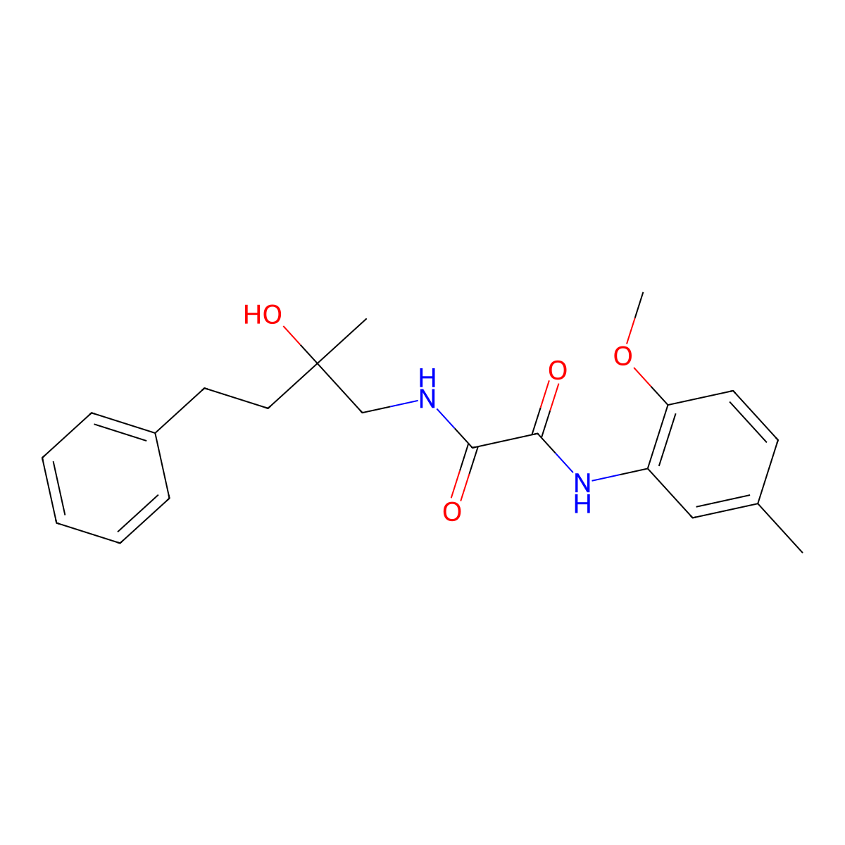 N1-(2-hydroxy-2-methyl-4-phenylbutyl)-N2-(2-methoxy-5-methylphenyl)oxalamide molecular structure, CAS 1286725-14-1