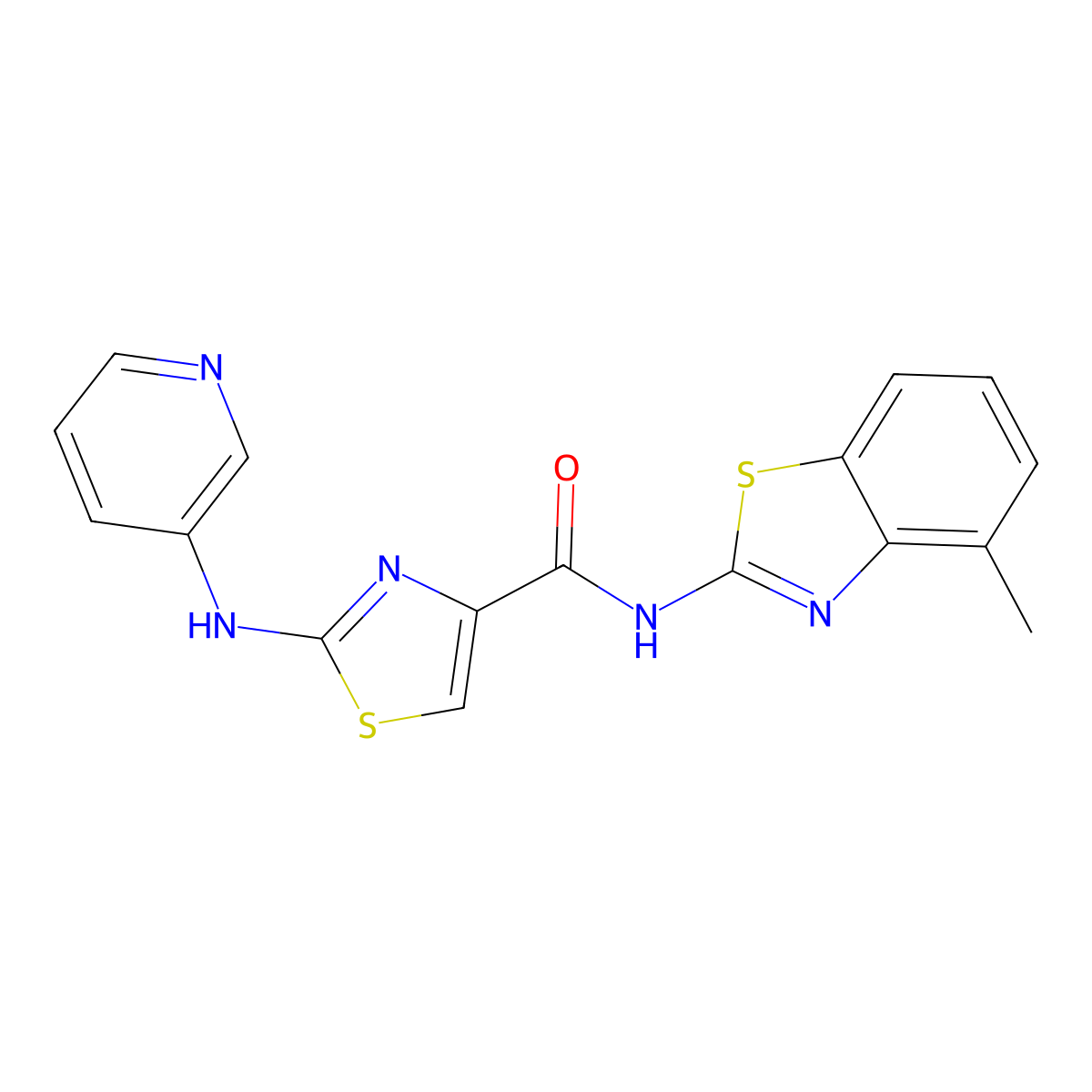 N-(4-methylbenzo[d]thiazol-2-yl)-2-(pyridin-3-ylamino)thiazole-4-carboxamide molecular structure, CAS 1286725-15-2
