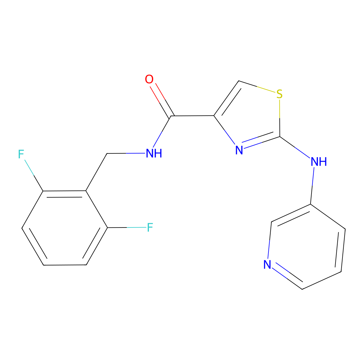 N-(2,6-difluorobenzyl)-2-(pyridin-3-ylamino)thiazole-4-carboxamide molecular structure, CAS 1286725-21-0