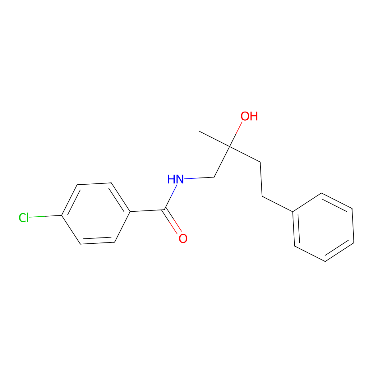 4-chloro-N-(2-hydroxy-2-methyl-4-phenylbutyl)benzamide molecular structure, CAS 1286725-27-6