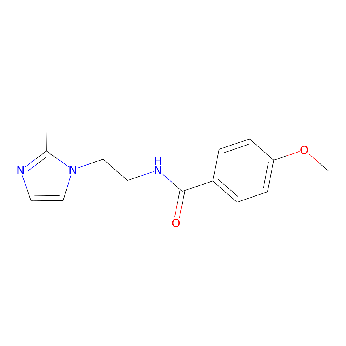 4-methoxy-N-[2-(2-methyl-1H-imidazol-1-yl)ethyl]benzamide molecular structure, CAS 1286725-38-9