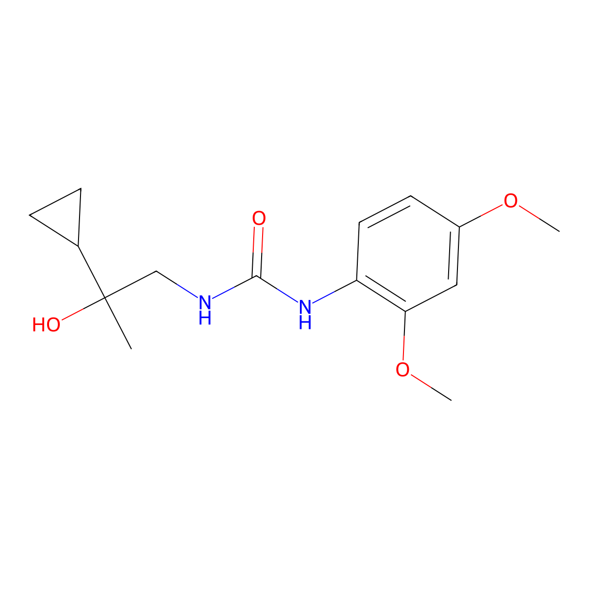 1-(2-Cyclopropyl-2-hydroxypropyl)-3-(2,4-dimethoxyphenyl)urea molecular structure, CAS 1286725-40-3