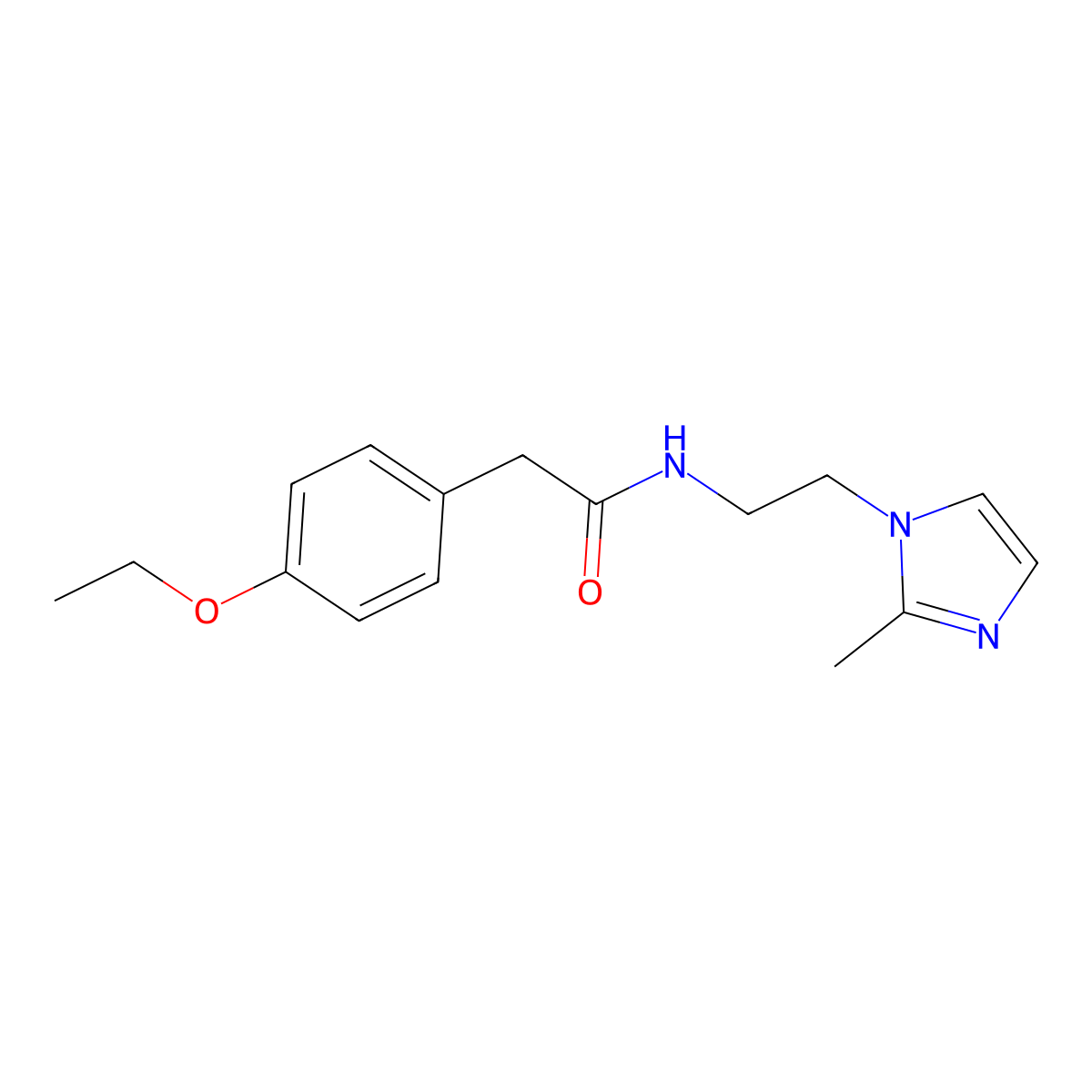 2-(4-ethoxyphenyl)-N-[2-(2-methyl-1H-imidazol-1-yl)ethyl]acetamide molecular structure, CAS 1286725-41-4