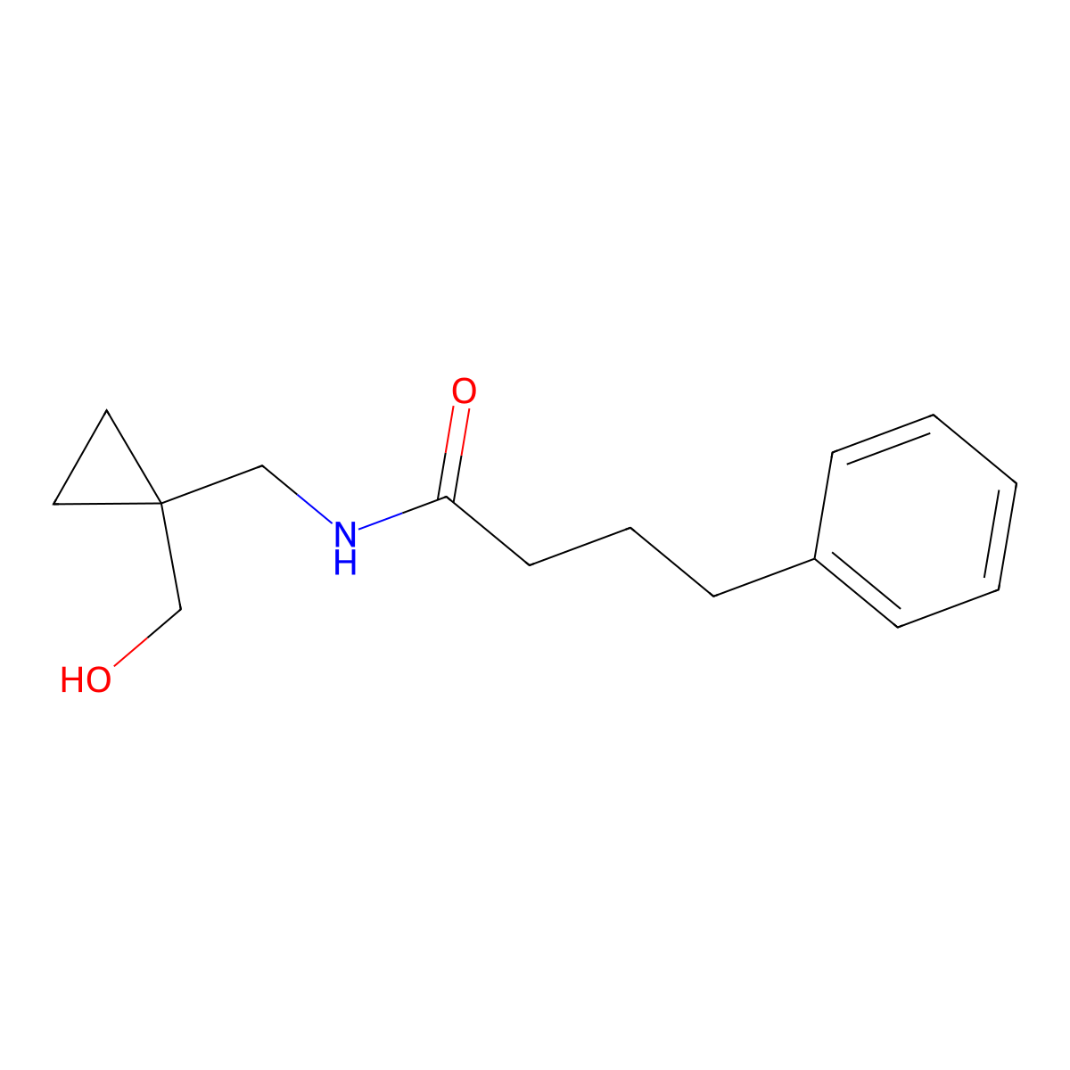 N-{[1-(hydroxymethyl)cyclopropyl]methyl}-4-phenylbutanamide molecular structure, CAS 1286725-60-7