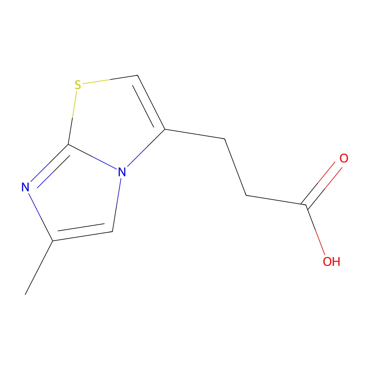 3-(6-Methylimidazo[2,1-b]thiazol-3-yl)propanoic acid molecular structure, CAS 1286725-66-3