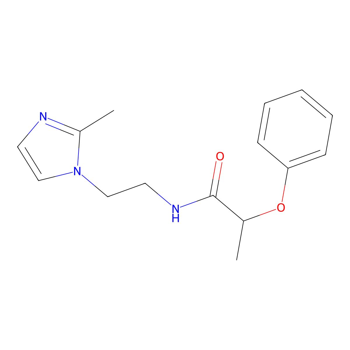 N-[2-(2-methyl-1H-imidazol-1-yl)ethyl]-2-phenoxypropanamide molecular structure, CAS 1286725-73-2