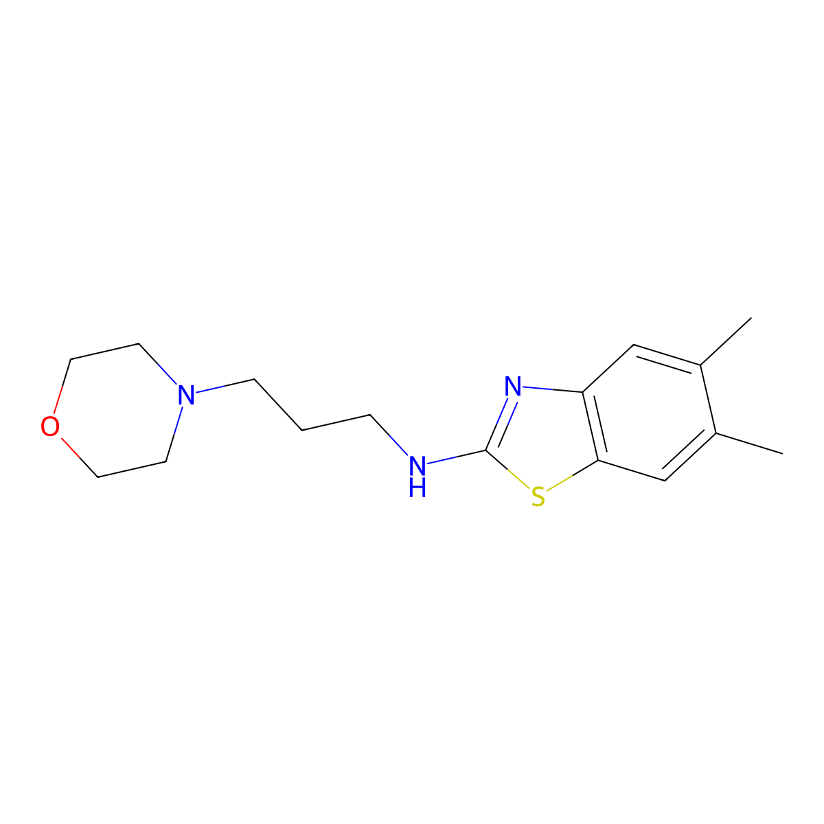 5,6-dimethyl-N-(3-morpholinopropyl)benzo[d]thiazol-2-amine molecular structure, CAS 1286725-75-4