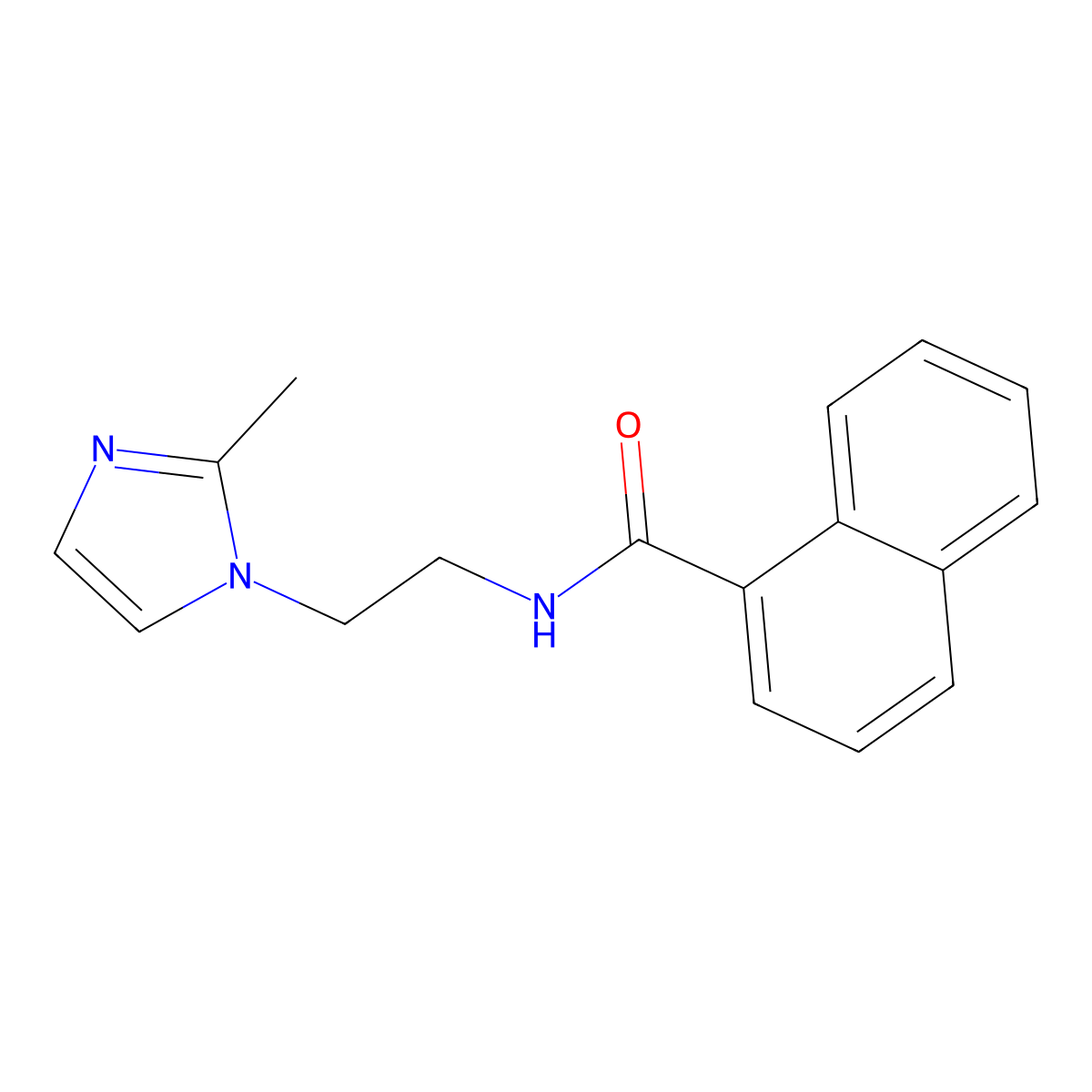 N-(2-(2-methyl-1H-imidazol-1-yl)ethyl)-1-naphthamide molecular structure, CAS 1286725-77-6