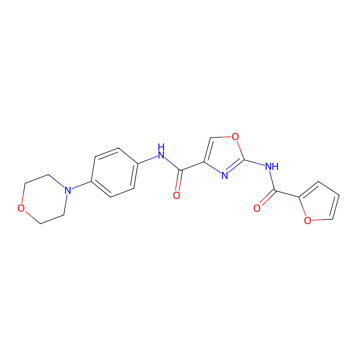 2-(furan-2-amido)-N-[4-(morpholin-4-yl)phenyl]-1,3-oxazole-4-carboxamide molecular structure, CAS 1286726-22-4