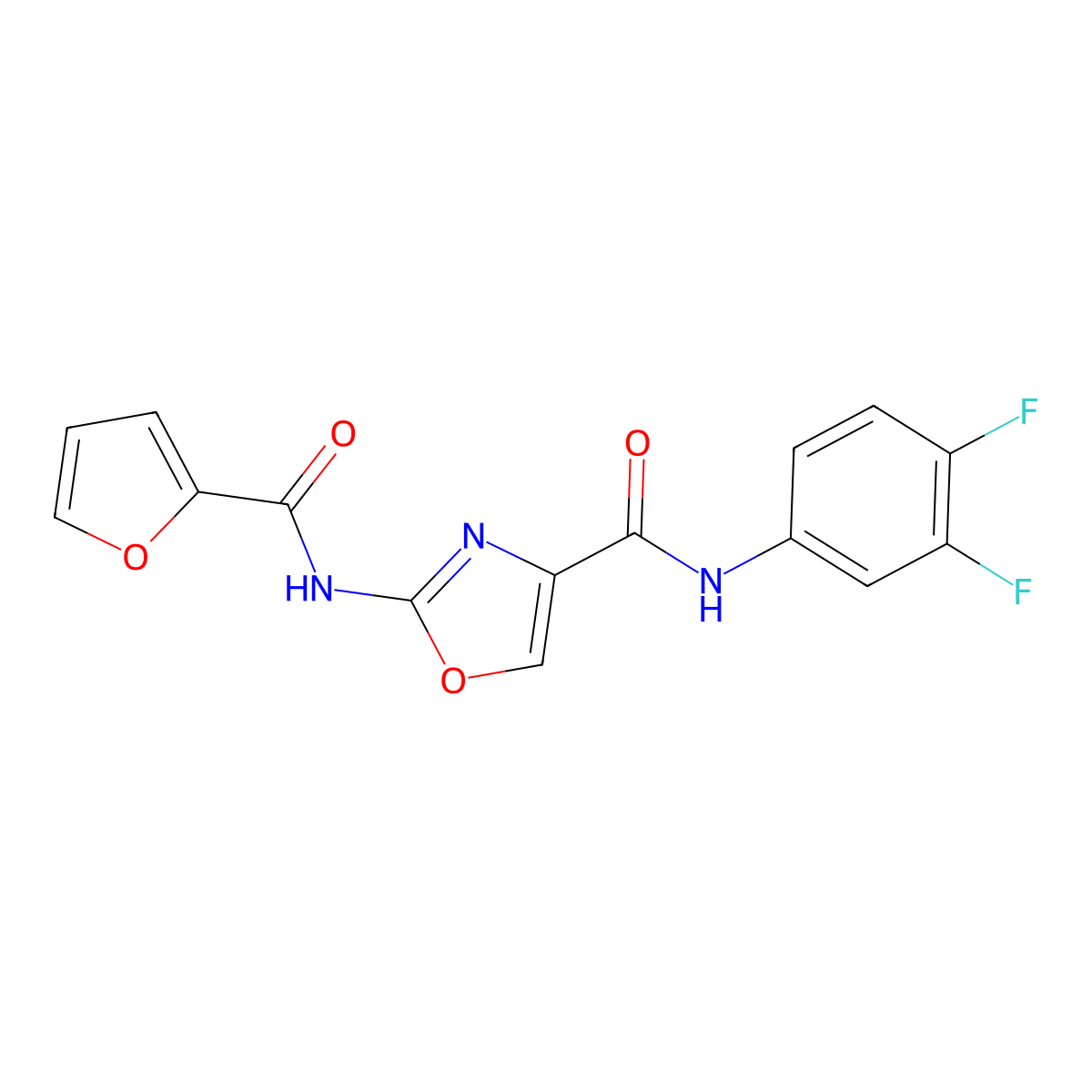 N-(3,4-difluorophenyl)-2-(furan-2-carboxamido)oxazole-4-carboxamide molecular structure, CAS 1286726-31-5
