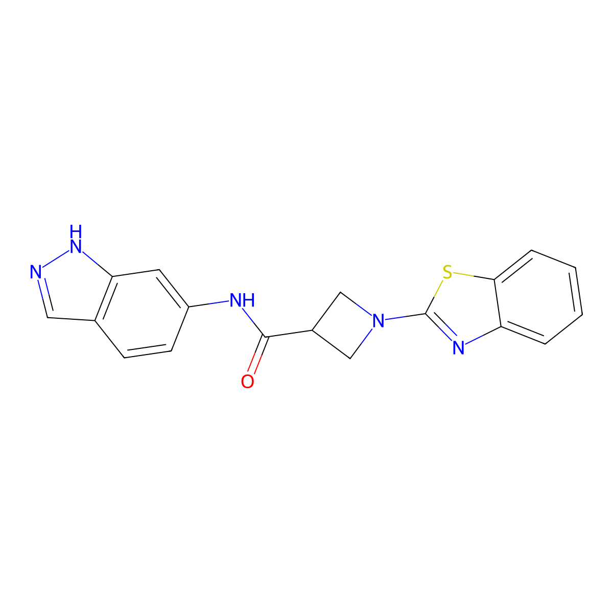 1-(benzo[d]thiazol-2-yl)-N-(1H-indazol-6-yl)azetidine-3-carboxamide molecular structure, CAS 1286726-36-0