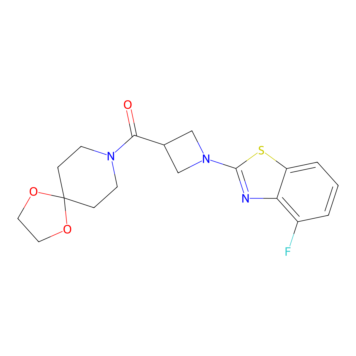 (1-(4-Fluorobenzo[d]thiazol-2-yl)azetidin-3-yl)(1,4-dioxa-8-azaspiro[4.5]decan-8-yl)methanone molecular structure, CAS 1286726-43-9