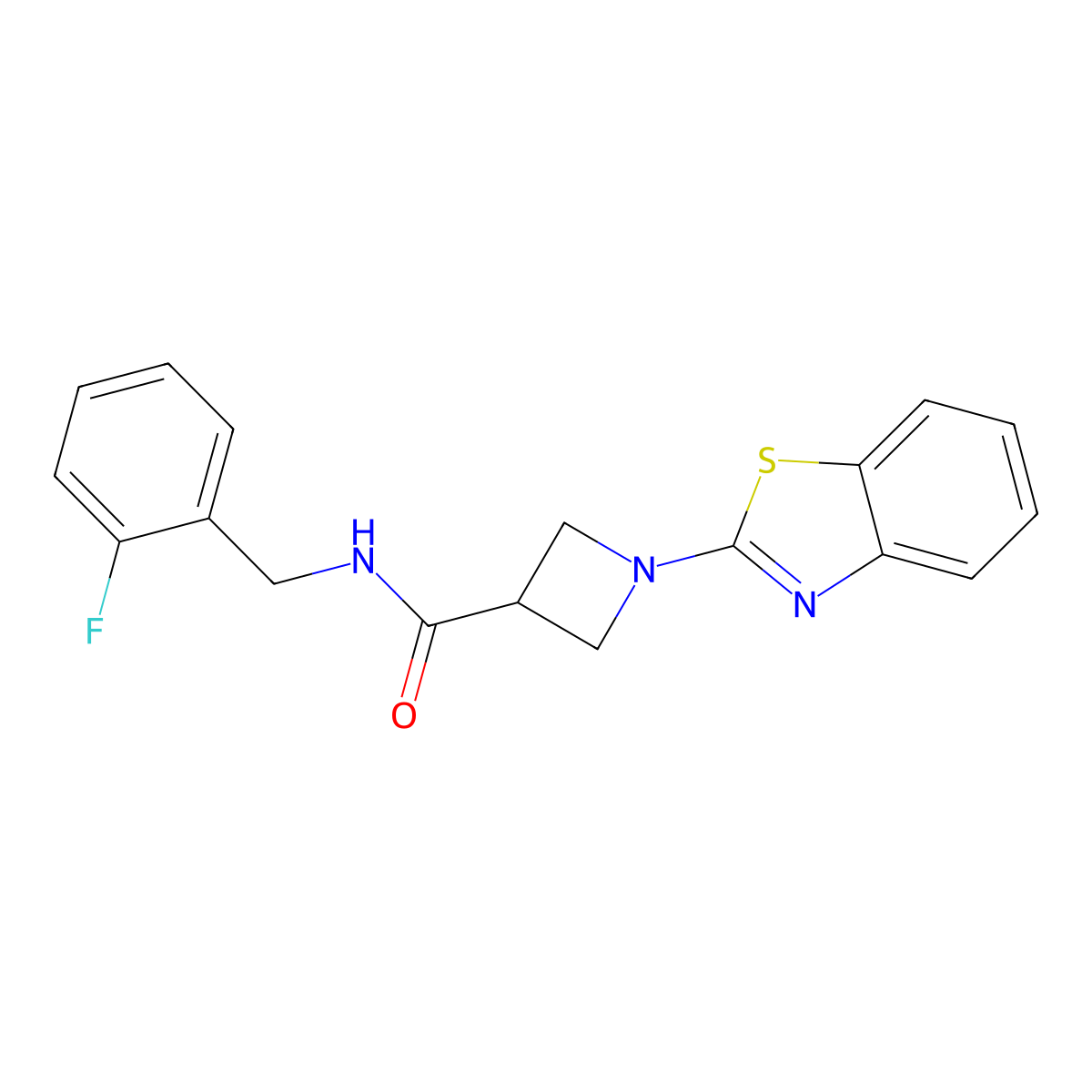 1-(benzo[d]thiazol-2-yl)-N-(2-fluorobenzyl)azetidine-3-carboxamide molecular structure, CAS 1286726-44-0