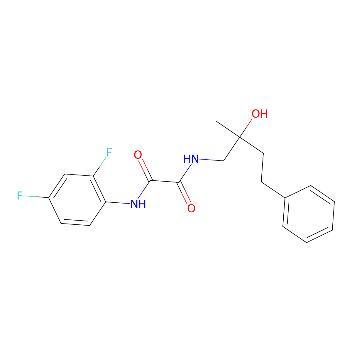 N1-(2,4-difluorophenyl)-N2-(2-hydroxy-2-methyl-4-phenylbutyl)oxalamide molecular structure, CAS 1286726-46-2