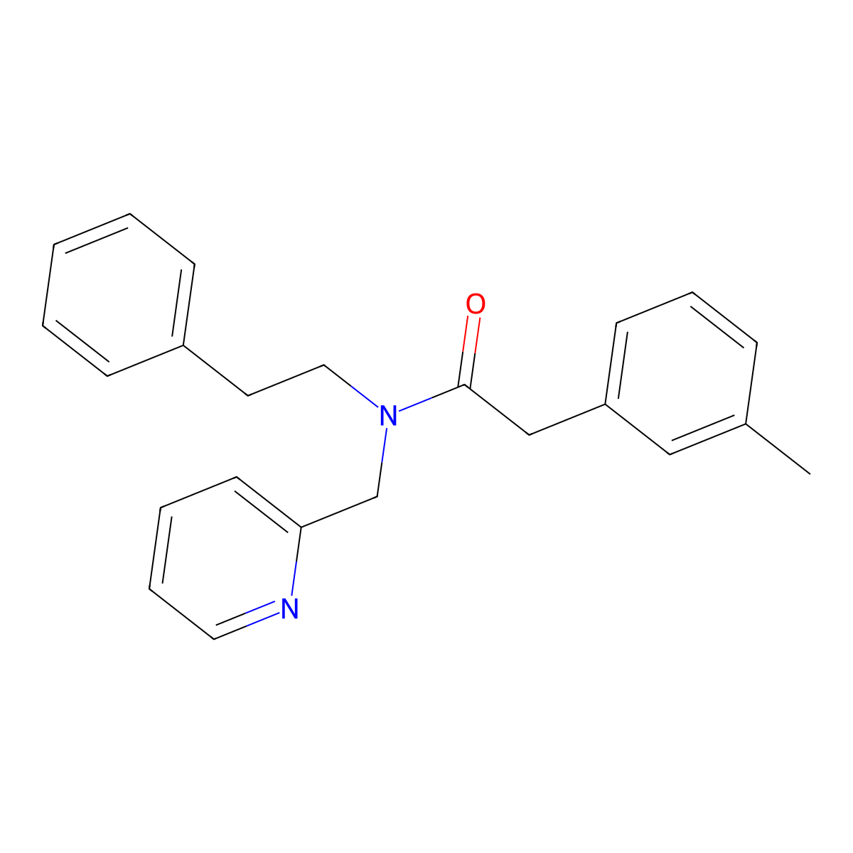 N-phenethyl-N-(pyridin-2-ylmethyl)-2-(m-tolyl)acetamide molecular structure, CAS 1286726-48-4