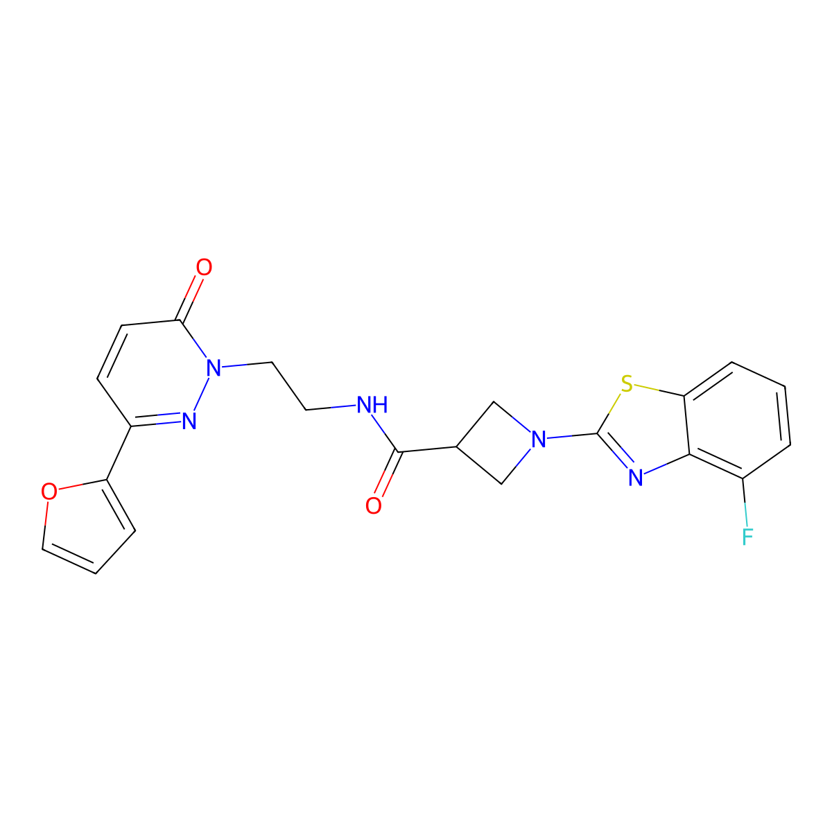 1-(4-fluorobenzo[d]thiazol-2-yl)-N-(2-(3-(furan-2-yl)-6-oxopyridazin-1(6H)-yl)ethyl)azetidine-3-carboxamide molecular structure, CAS 1286726-51-9