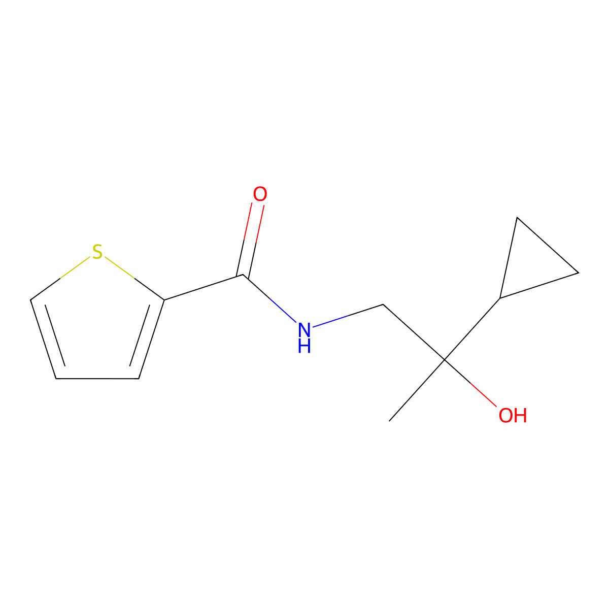 N-(2-cyclopropyl-2-hydroxypropyl)thiophene-2-carboxamide molecular structure, CAS 1286726-52-0