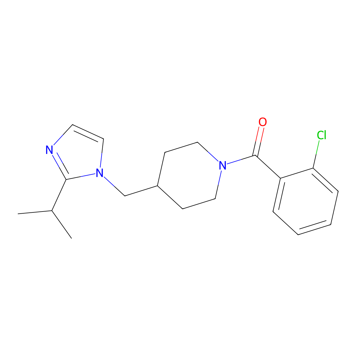 1-(2-chlorobenzoyl)-4-{[2-(propan-2-yl)-1H-imidazol-1-yl]methyl}piperidine molecular structure, CAS 1286726-53-1