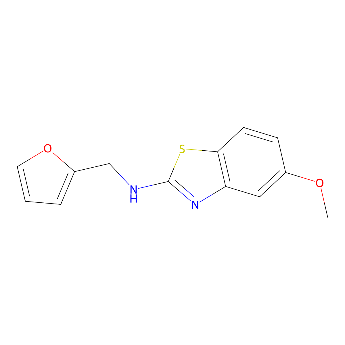 N-(furan-2-ylmethyl)-5-methoxybenzo[d]thiazol-2-amine molecular structure, CAS 1286726-54-2