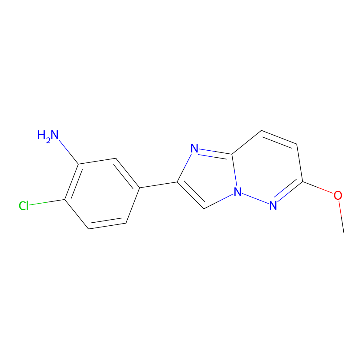 2-Chloro-5-{6-methoxyimidazo[1,2-b]pyridazin-2-yl}aniline molecular structure, CAS 1286726-57-5