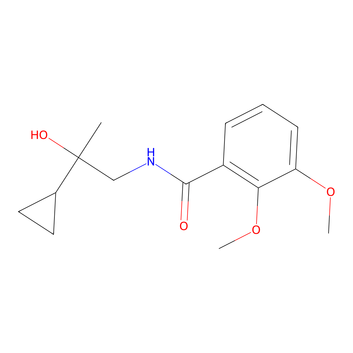 N-(2-cyclopropyl-2-hydroxypropyl)-2,3-dimethoxybenzamide molecular structure, CAS 1286726-58-6