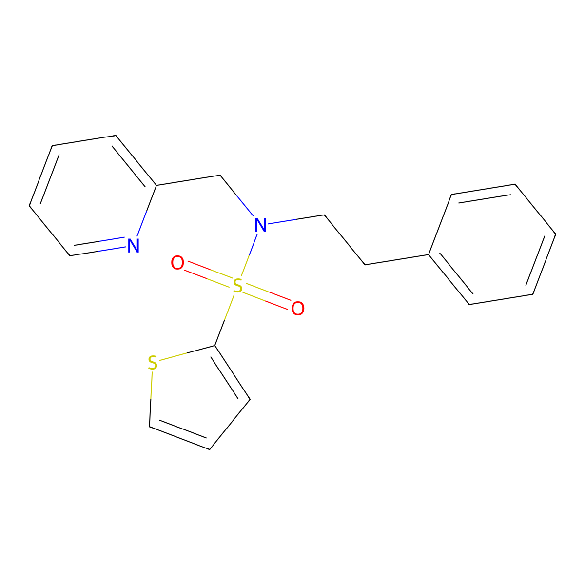 N-phenethyl-N-(pyridin-2-ylmethyl)thiophene-2-sulfonamide molecular structure, CAS 1286726-63-3