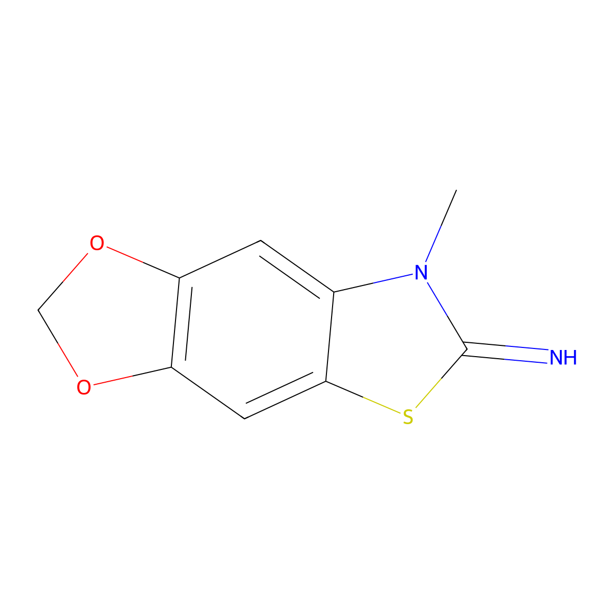 7-methyl-[1,3]dioxolo[4',5':4,5]benzo[1,2-d]thiazol-6(7H)-imine molecular structure, CAS 1286726-65-5