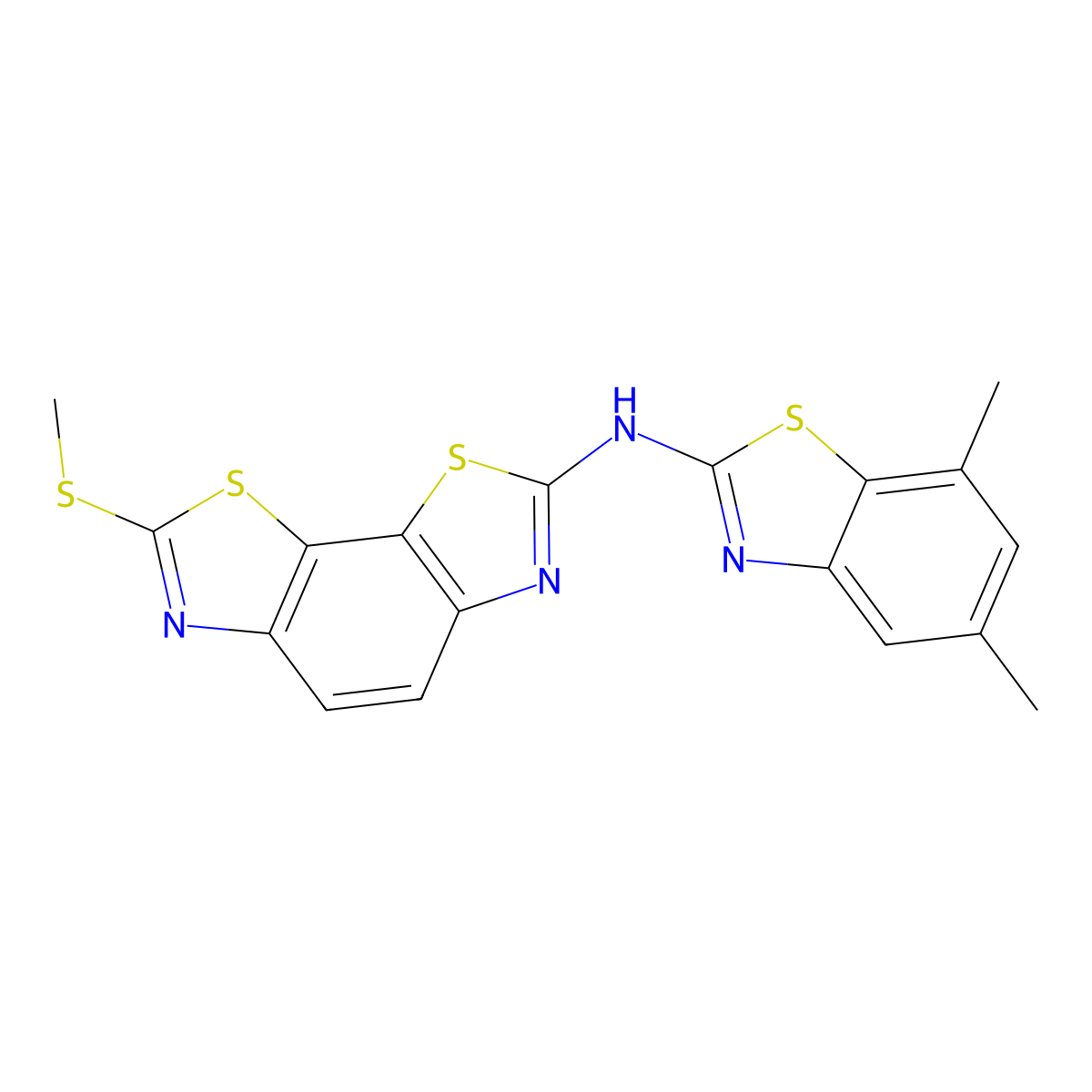 N-(5,7-dimethylbenzo[d]thiazol-2-yl)-7-(methylthio)benzo[1,2-d:4,3-d']bis(thiazole)-2-amine molecular structure, CAS 1286726-74-6