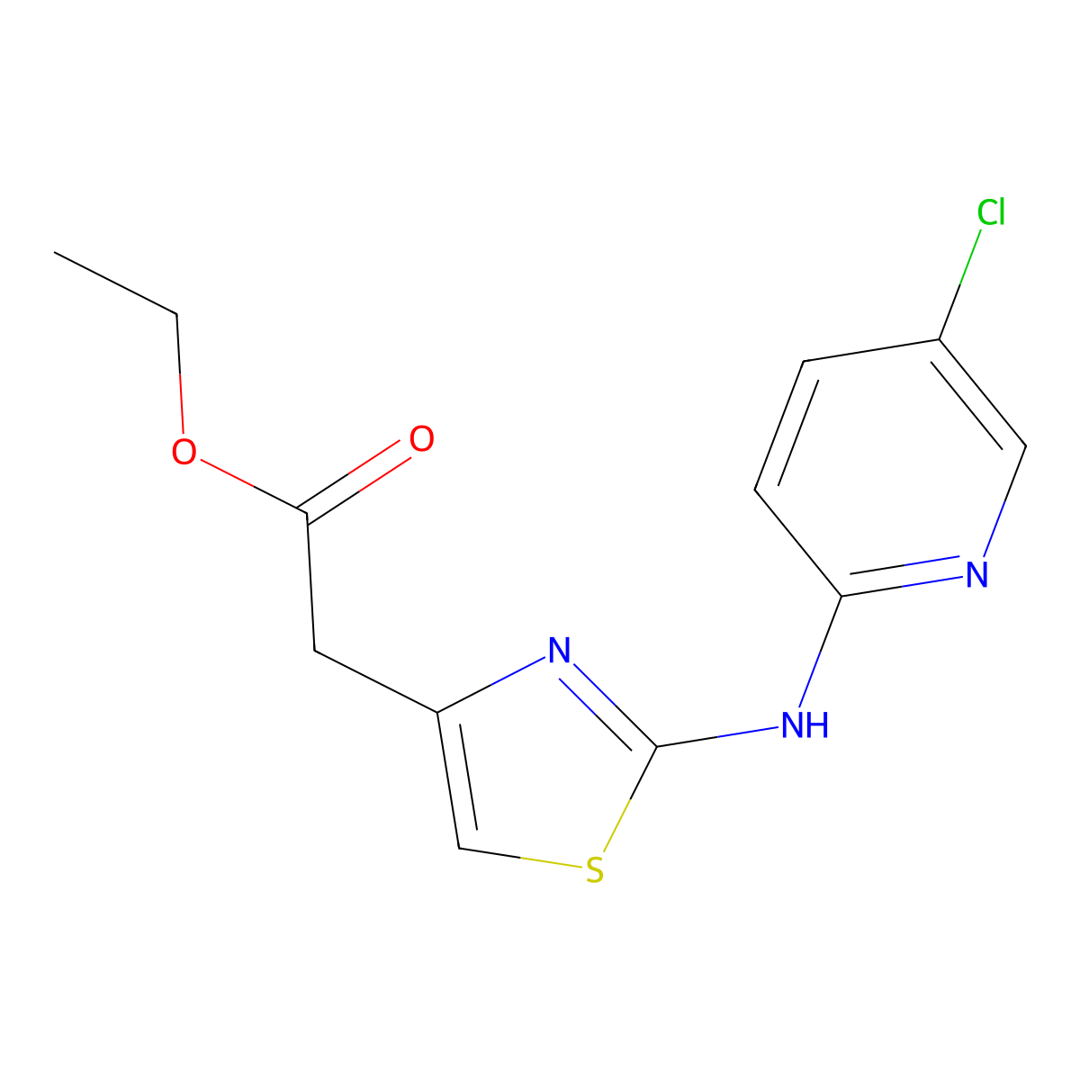 Ethyl 2-{2-[(5-chloropyridin-2-YL)amino]-1,3-thiazol-4-YL}acetate molecular structure, CAS 1286726-75-7