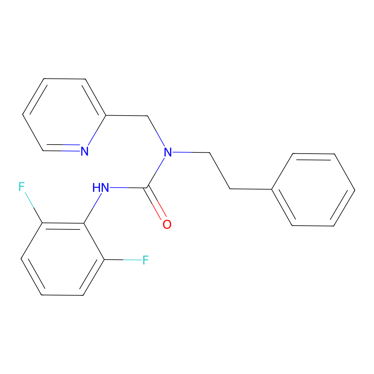 3-(2,6-Difluorophenyl)-1-phenethyl-1-(pyridin-2-ylmethyl)urea molecular structure, CAS 1286726-76-8