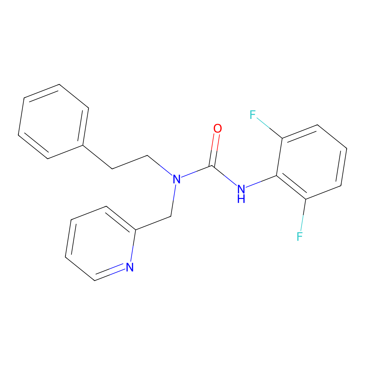 3-(2,6-Difluorophenyl)-1-phenethyl-1-(pyridin-2-ylmethyl)urea molecular structure, CAS 1286726-76-8