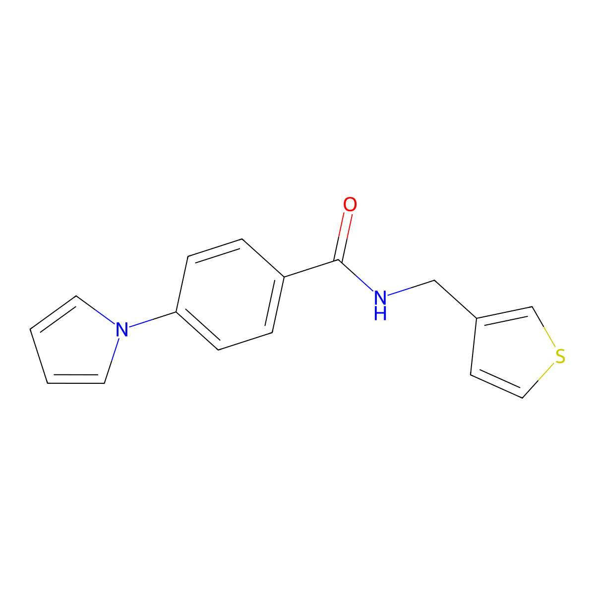 4-(1H-pyrrol-1-yl)-N-(thiophen-3-ylmethyl)benzamide molecular structure, CAS 1286726-82-6