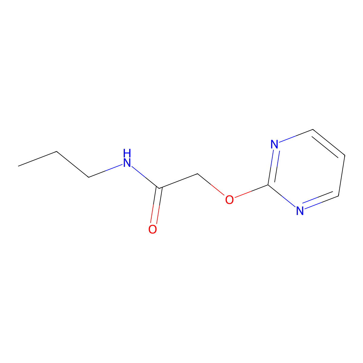 N-propyl-2-(pyrimidin-2-yloxy)acetamide molecular structure, CAS 1286726-85-9