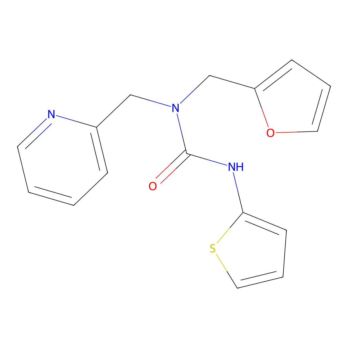 1-(Furan-2-ylmethyl)-1-(pyridin-2-ylmethyl)-3-(thiophen-2-yl)urea molecular structure, CAS 1286726-89-3