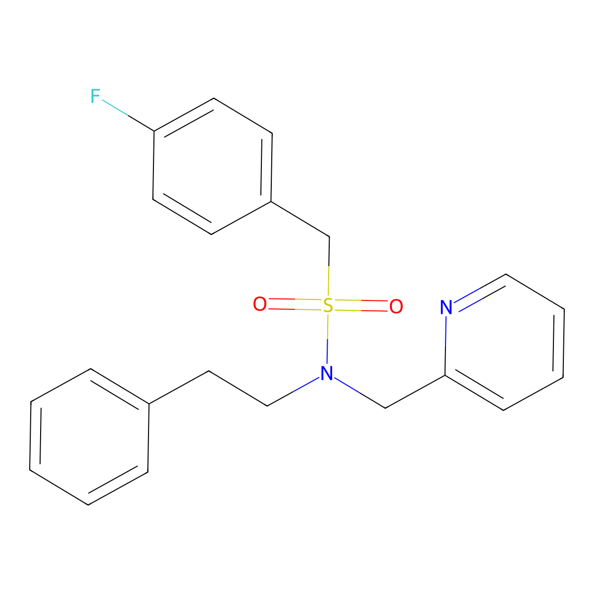 1-(4-fluorophenyl)-N-phenethyl-N-(pyridin-2-ylmethyl)methanesulfonamide molecular structure, CAS 1286727-00-1