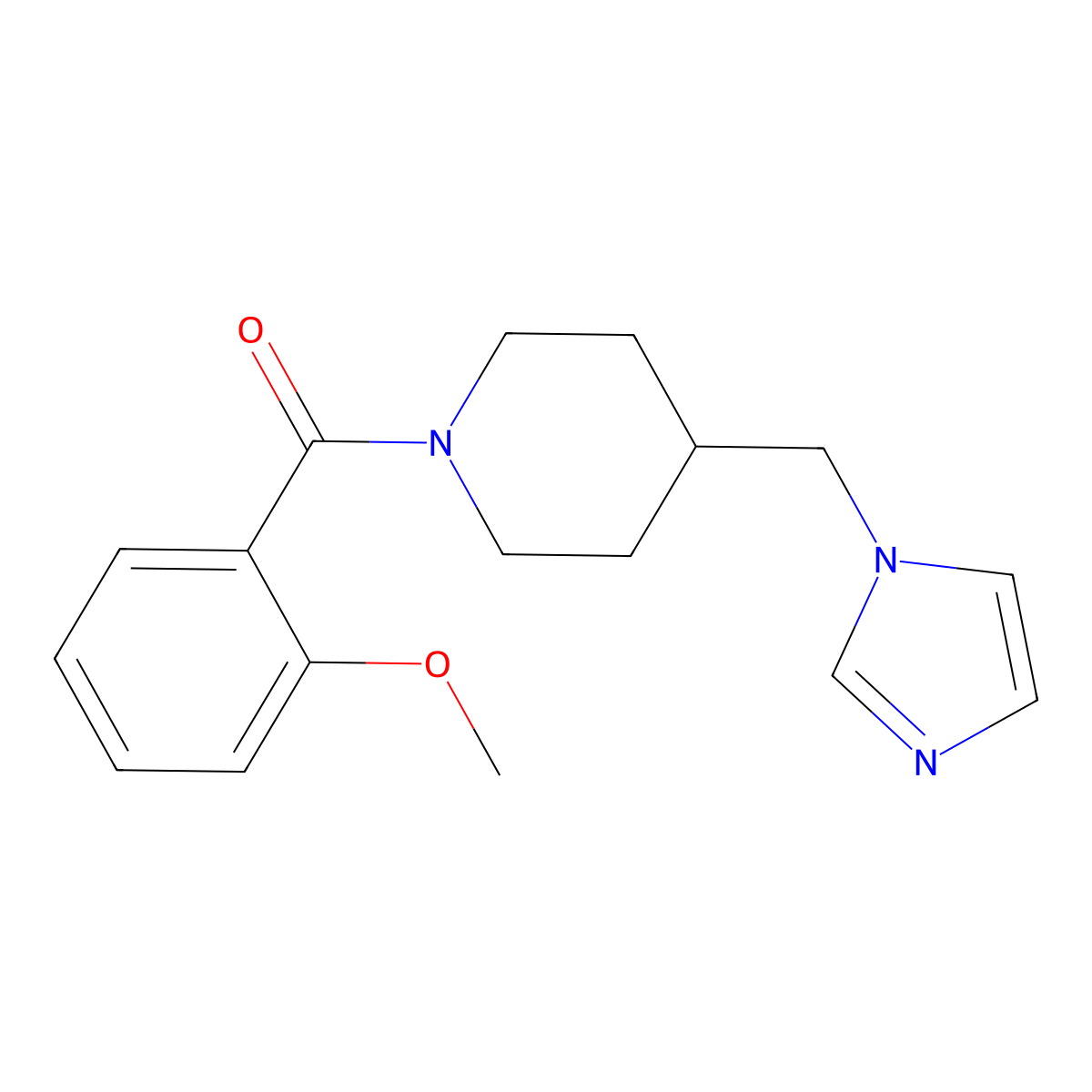 (4-((1H-imidazol-1-yl)methyl)piperidin-1-yl)(2-methoxyphenyl)methanone molecular structure, CAS 1286727-06-7