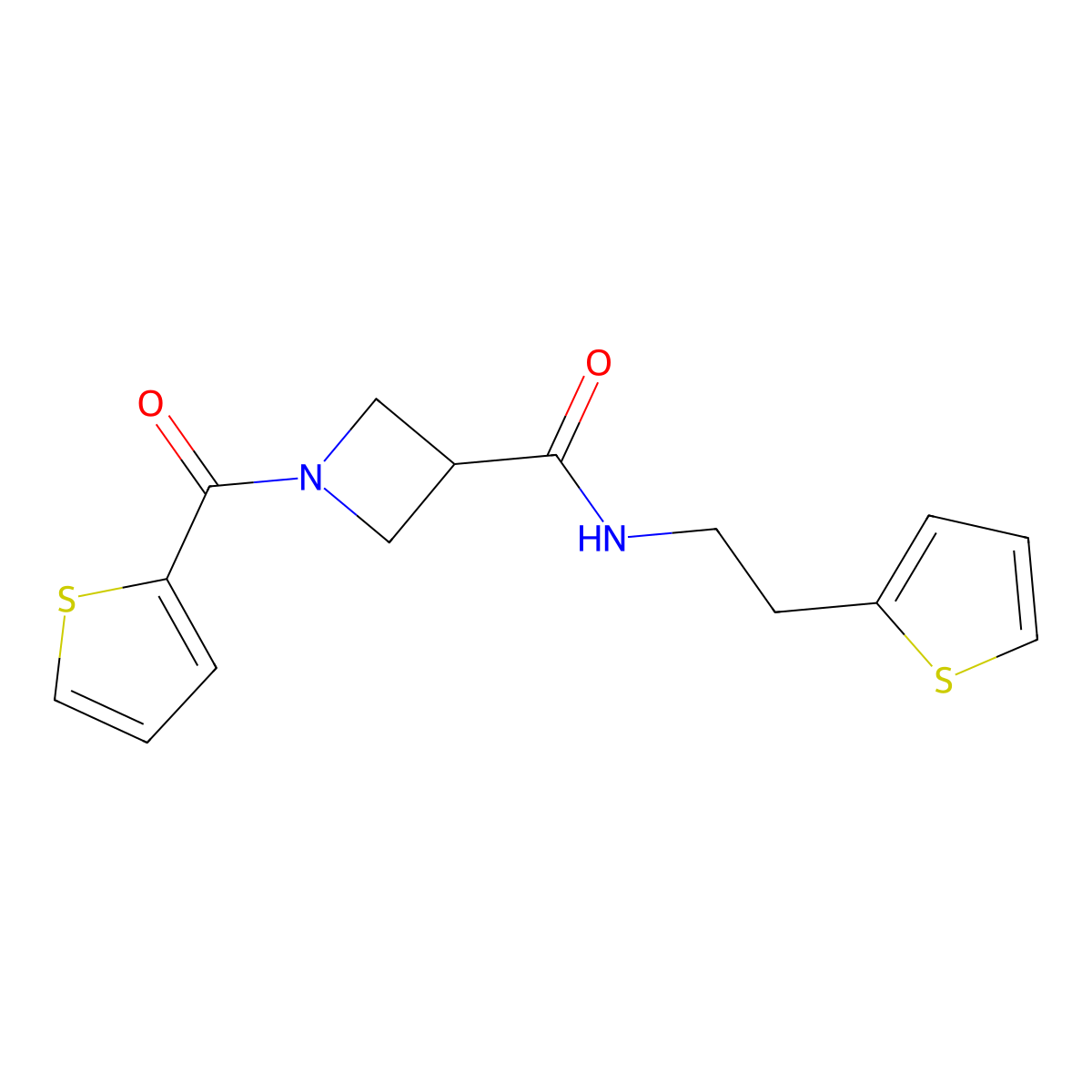 N-[2-(thiophen-2-yl)ethyl]-1-(thiophene-2-carbonyl)azetidine-3-carboxamide molecular structure, CAS 1286727-14-7