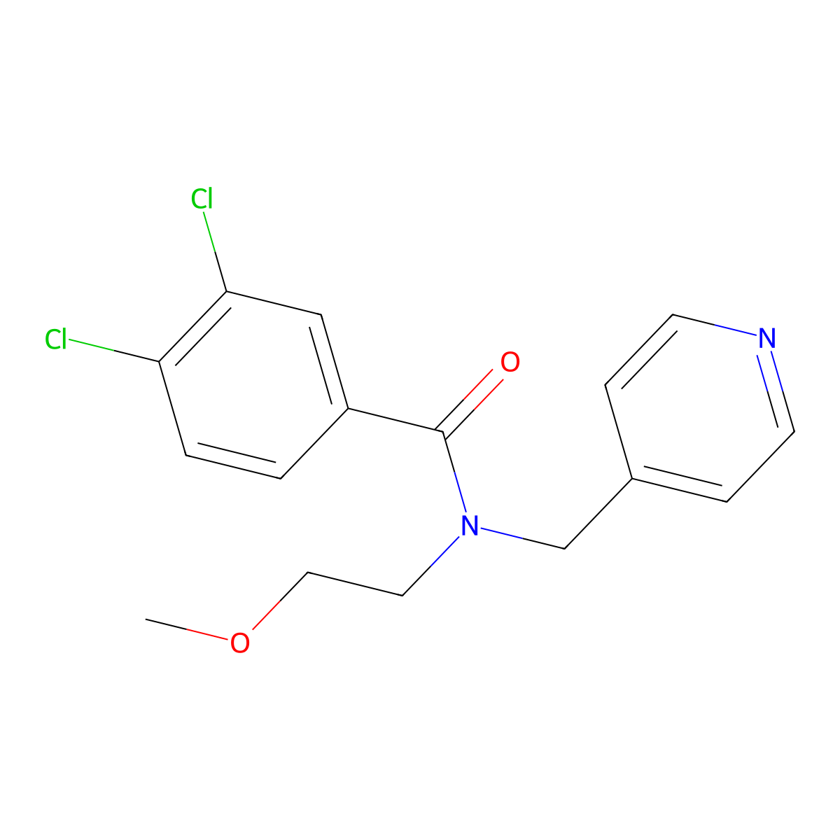 3,4-dichloro-N-(2-methoxyethyl)-N-(pyridin-4-ylmethyl)benzamide molecular structure, CAS 1286727-16-9