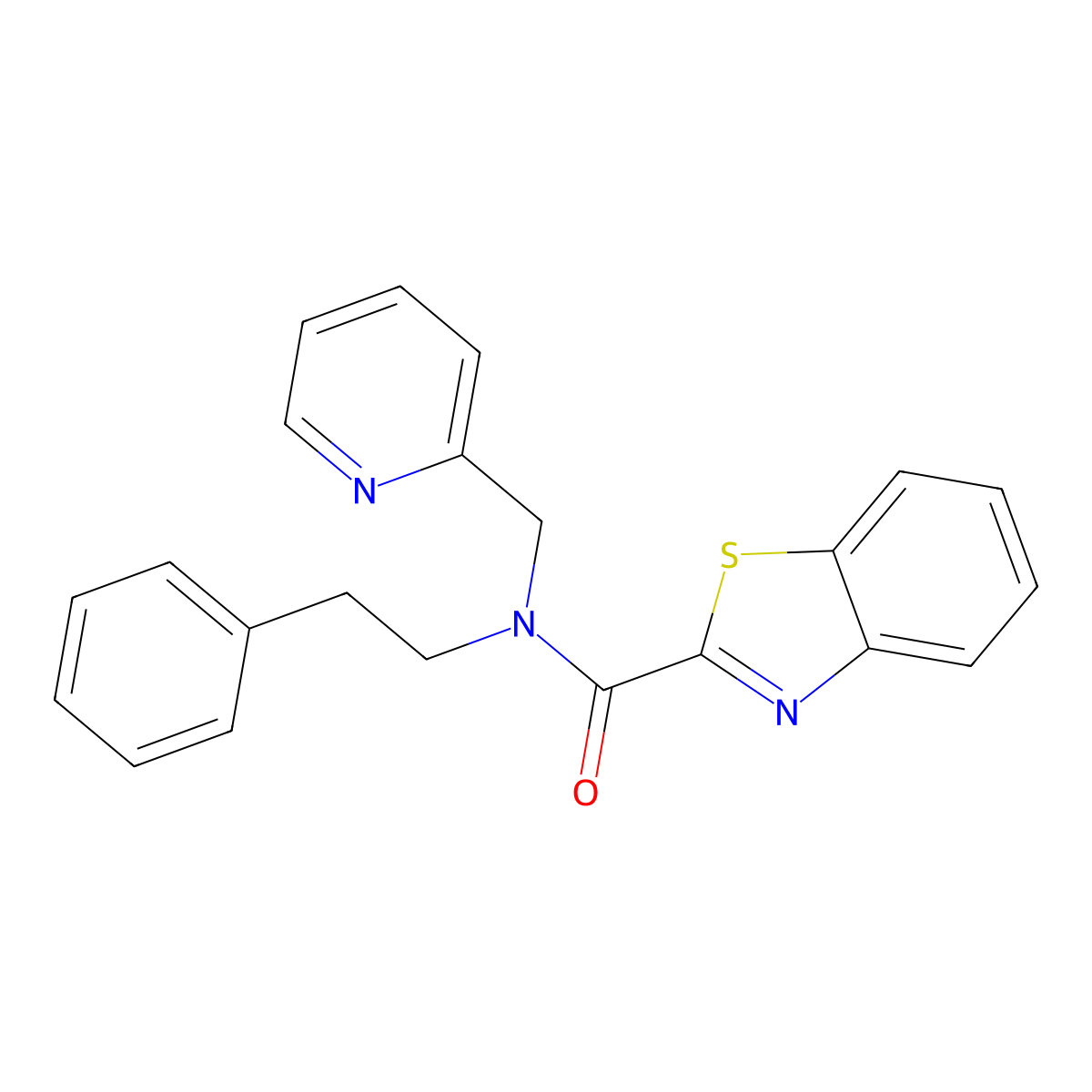 N-phenethyl-N-(pyridin-2-ylmethyl)benzo[d]thiazole-2-carboxamide molecular structure, CAS 1286727-19-2