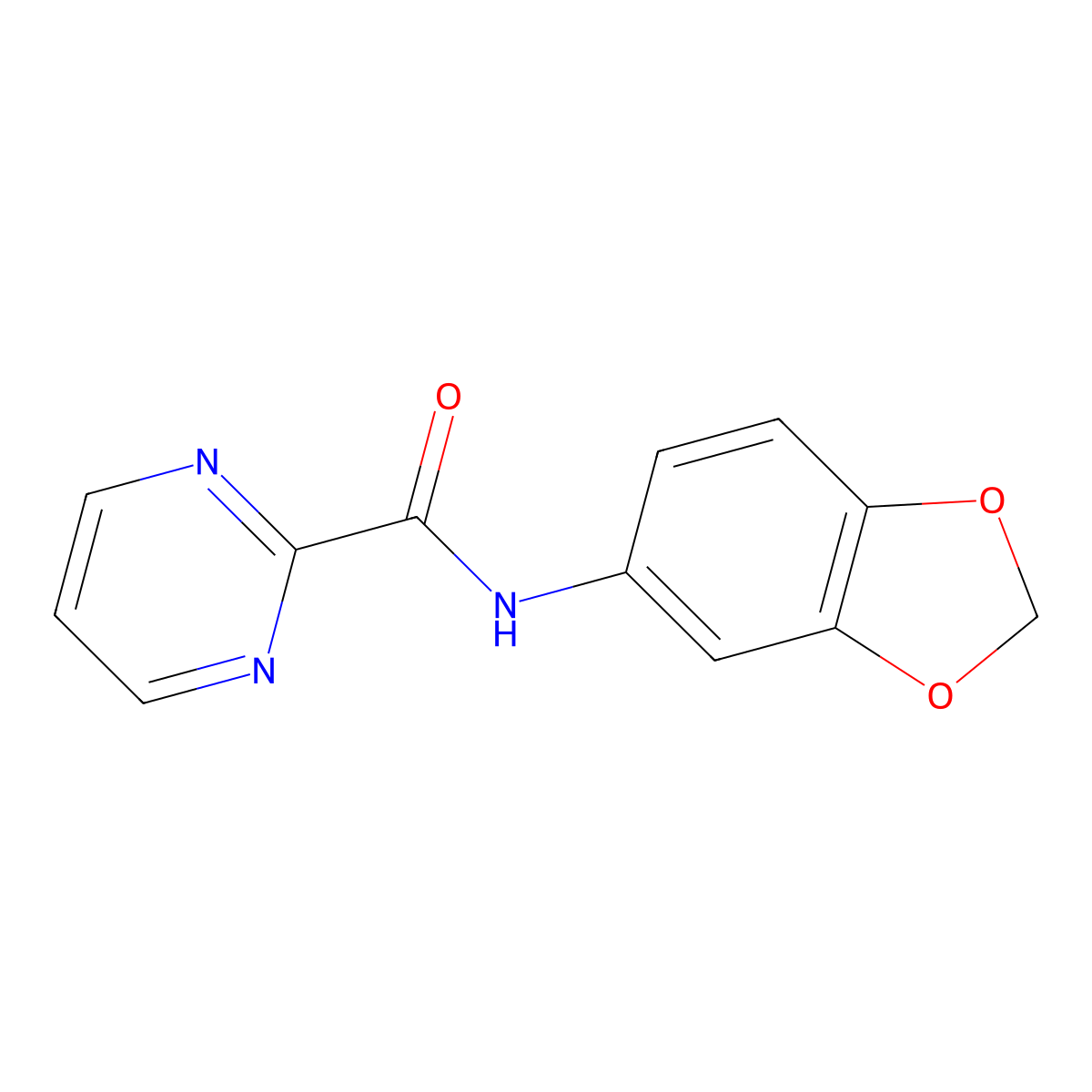 N-(benzo[d][1,3]dioxol-5-yl)pyrimidine-2-carboxamide molecular structure, CAS 1286727-34-1