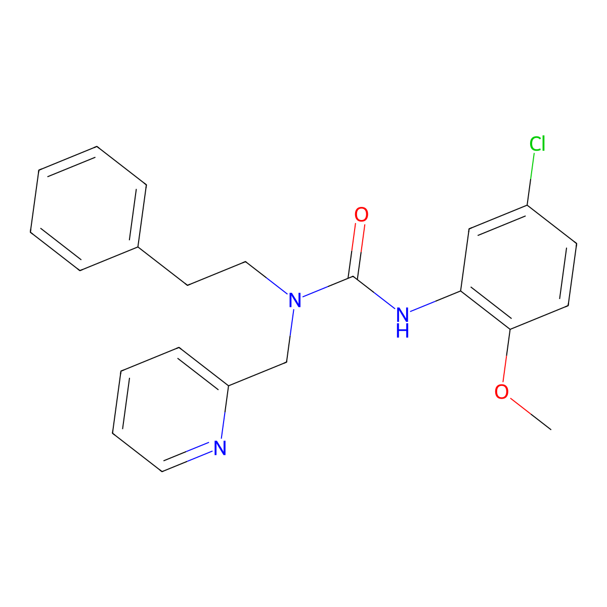 3-(5-Chloro-2-methoxyphenyl)-1-phenethyl-1-(pyridin-2-ylmethyl)urea molecular structure, CAS 1286727-40-9