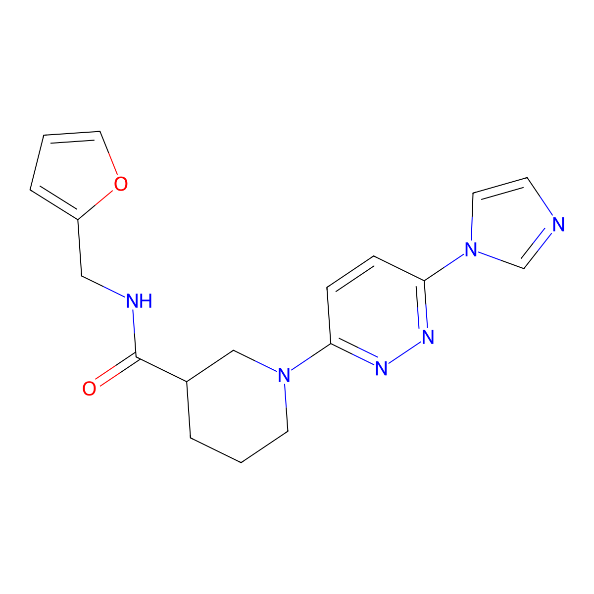 1-(6-(1H-imidazol-1-yl)pyridazin-3-yl)-N-(furan-2-ylmethyl)piperidine-3-carboxamide molecular structure, CAS 1286727-43-2